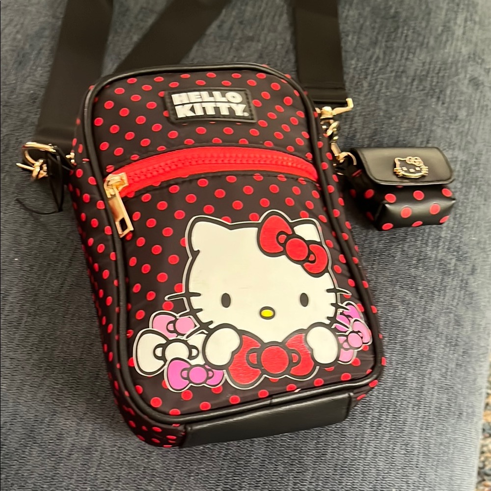 Hello Kitty Black and Pink Polka Dot Bag